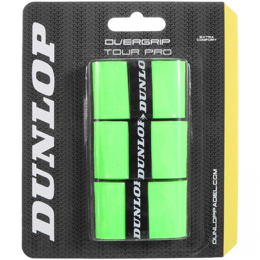 Blister Dunlop 3 Overgrips Tour Pro Verde Fluor