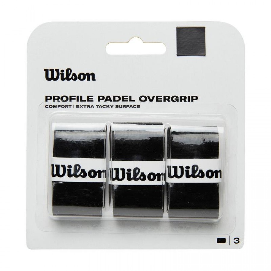 Blister Wilson Profile Padel Negro 3 Overgrips  Offer + Cheap