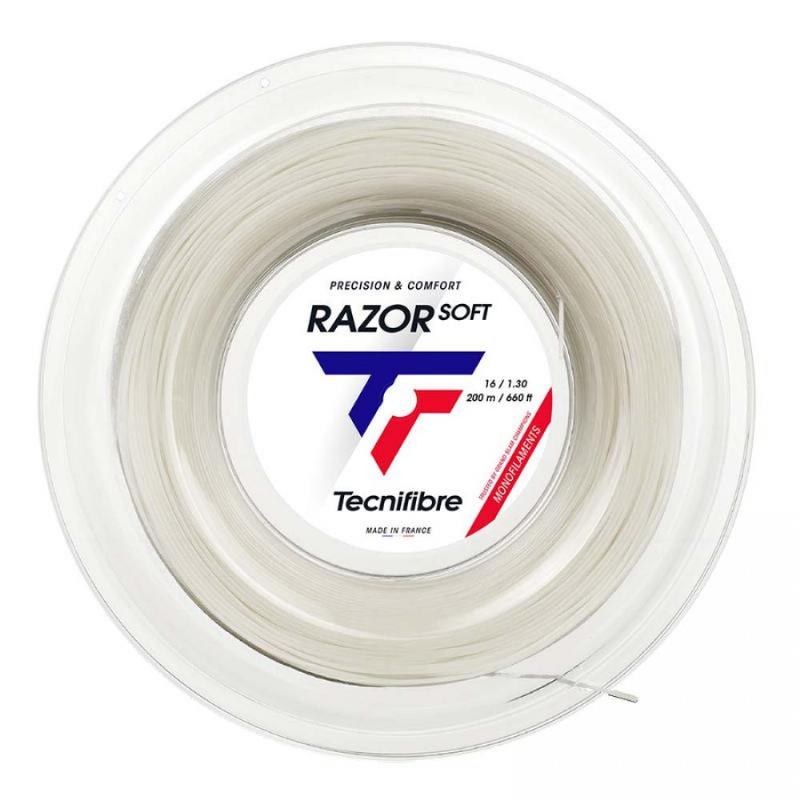 Moulinet blanc Cordaje 200 m Tecnifibre Razor Soft 1,30 mm