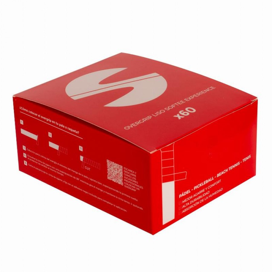 Caja Overgrips Softee Experience Lisos Blanco 60 Unidades