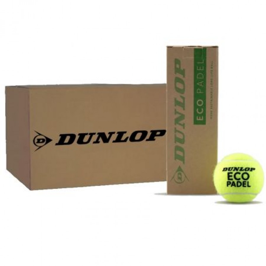 Boite 72 balles - 24 pots de 3 pieces - Dunlop Eco Padel  Offre - Pas cher