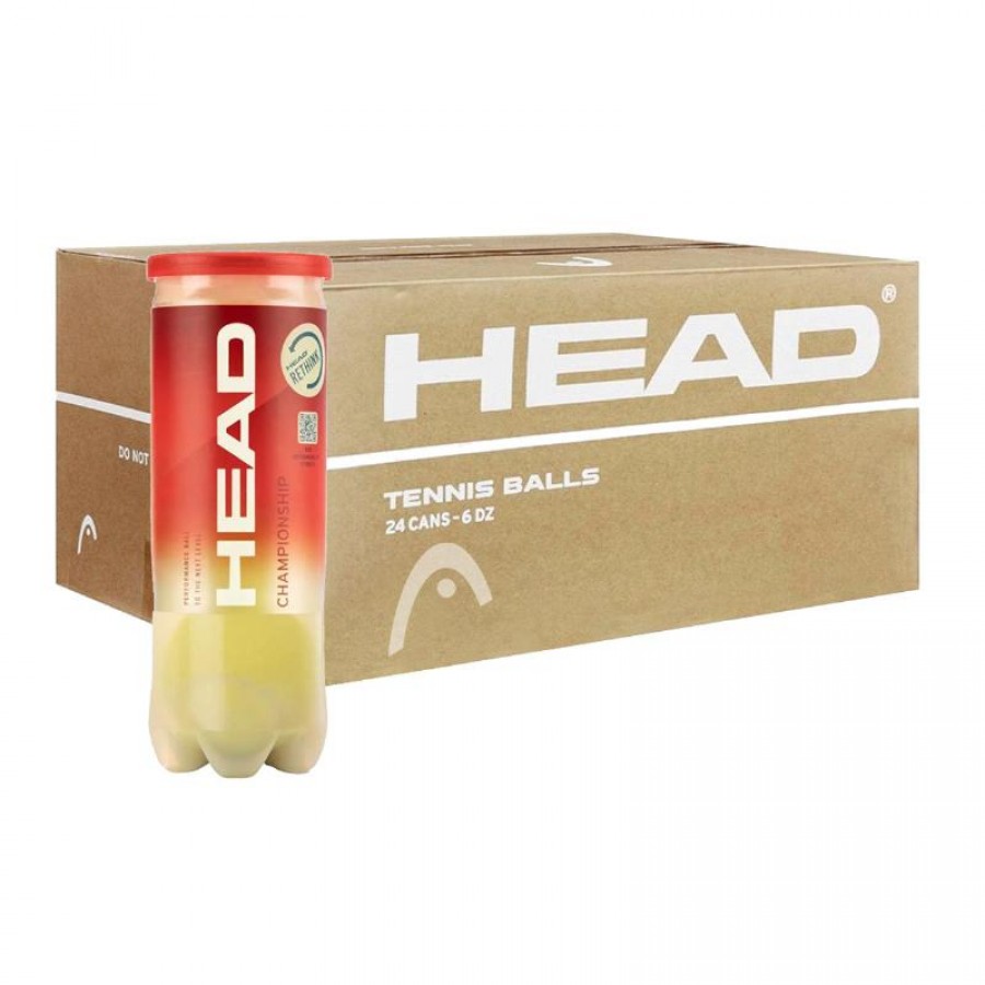 Cajon 72 Pelotas - 24 Botes de 3 uds - Head Championship Tenis  Oferta + Barato