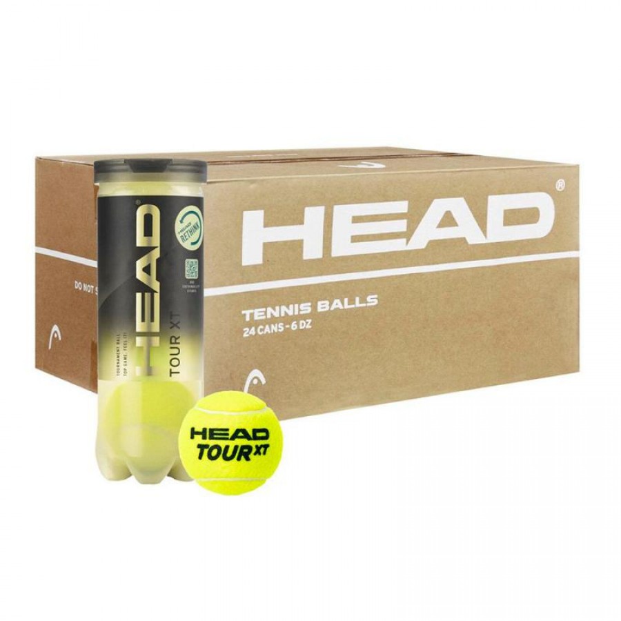 Caixa 72 Bolas - 24 Latas de 3 pecas - Head Tour XT Tennis  Oferta + Barato