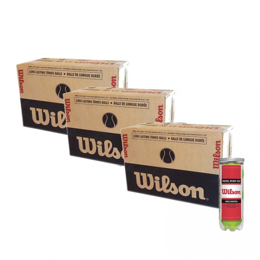 Box 72 Balls - 24 Canisters of 3 pcs - Wilson Rush 100 x 3 Units  Offer + Cheap