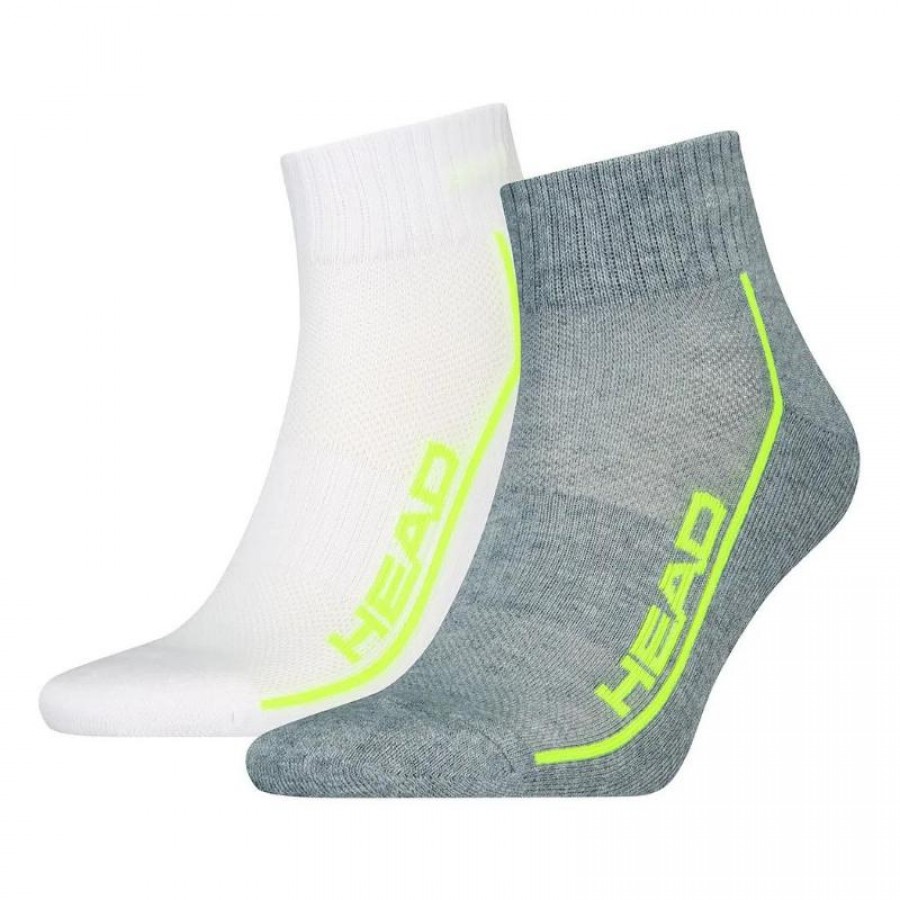 Calcetines Head Performance Quarter Blanco Gris Lima 2 Pares  Offre - Pas cher