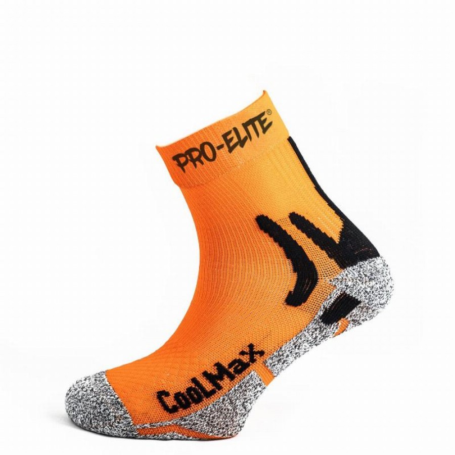 Calcetines Pro Elite Coolmax Naranja 1 Par  Oferta + Barato