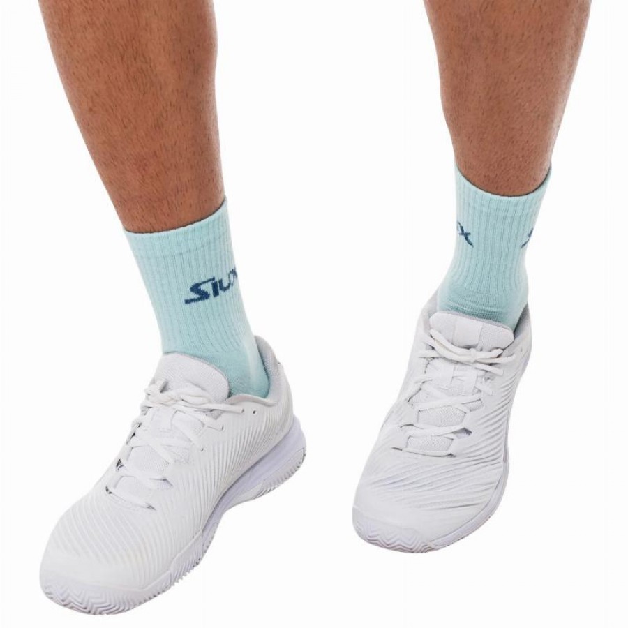 Siux Reveal Chaussettes Mi-mollet Blanc Turquoise 2 Paires  Offre - Pas cher