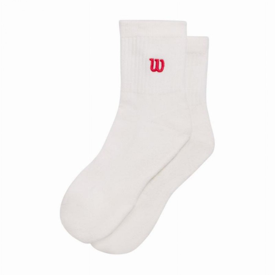 Calcetines Wilson Quarter Length Blanco Rojo 1 Par  Offer + Cheap