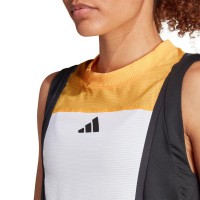 Camiseta Feminina Adidas Match Pro Branco Laranja Preto  Oferta + Barato