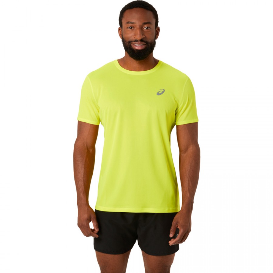 Camiseta Asics Core Fluorescente Amarela  Oferta + Barato