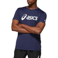 Camiseta Asics Silver Azul Peacoat Blanco Brillante