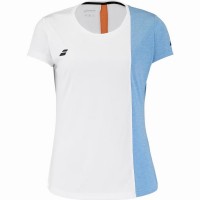Camiseta Babolat Play Capsleeve Blanco Naranja Junior