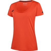 Camiseta Babolat Play Capsleeve Rojo Naranja Mujer