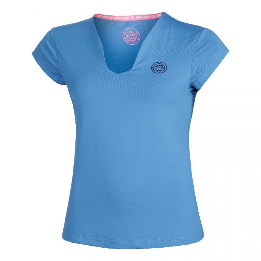 Camiseta Bidi Badu Colortwist V-Neck Azul Mujer