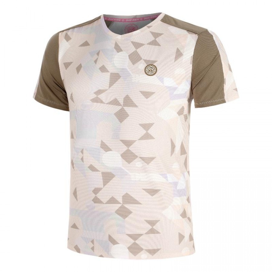Bidi Badu Paris T-shirt Beige Marrone con Scollo a V  Offerta + Economico