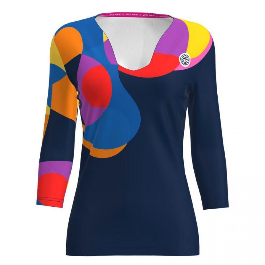 Camiseta Bidi Badu Twiggy V-Neck Azul Oscuro Mix Mujer  Oferta + Barato