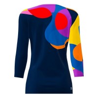 Camiseta Bidi Badu Twiggy V-Neck Azul Oscuro Mix Mujer  Oferta + Barato