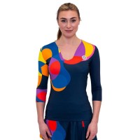 Camiseta Bidi Badu Twiggy V-Neck Azul Oscuro Mix Mujer  Oferta + Barato