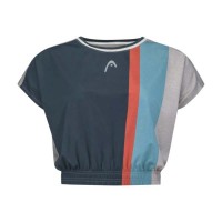 Head Crop Top Navy Blue T-Shirt Women  Offer + Cheap