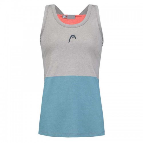 Camiseta Head Tech Top Gris Azul Electrico Mujer