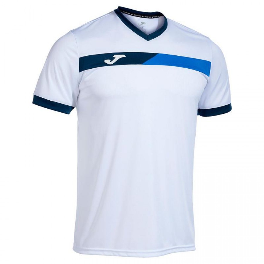 Joma Court Royal Navy T-shirt blanc  Offre - Pas cher