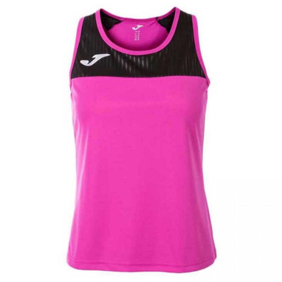 Camiseta Joma Montreal Rosa Fluor Negro Mujer  Oferta + Barato