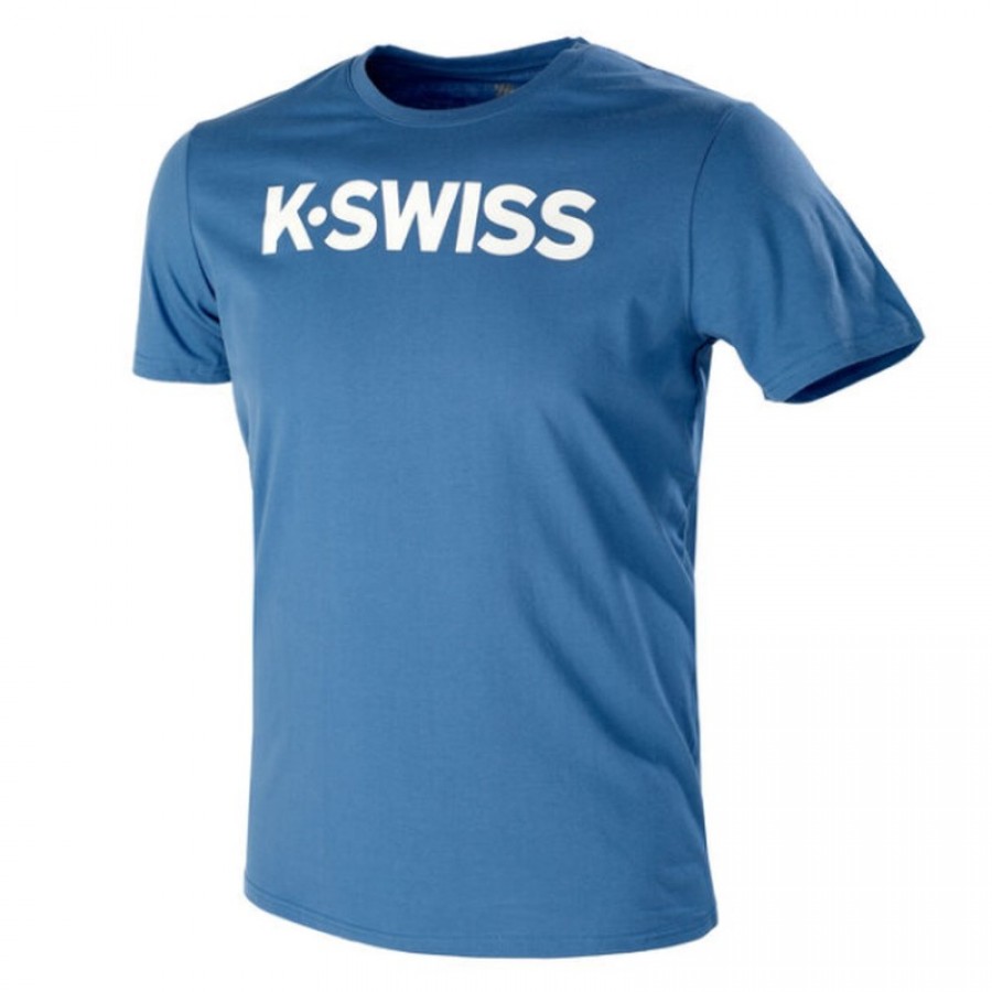 Kswiss Core T-Shirt Bleu Blanc  Offre - Pas cher