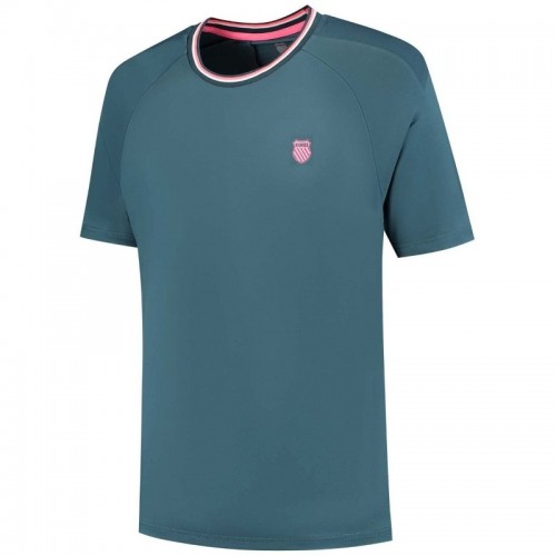Camiseta Kswiss Hypercourt Mesh Crew 4 Verde Petroleo