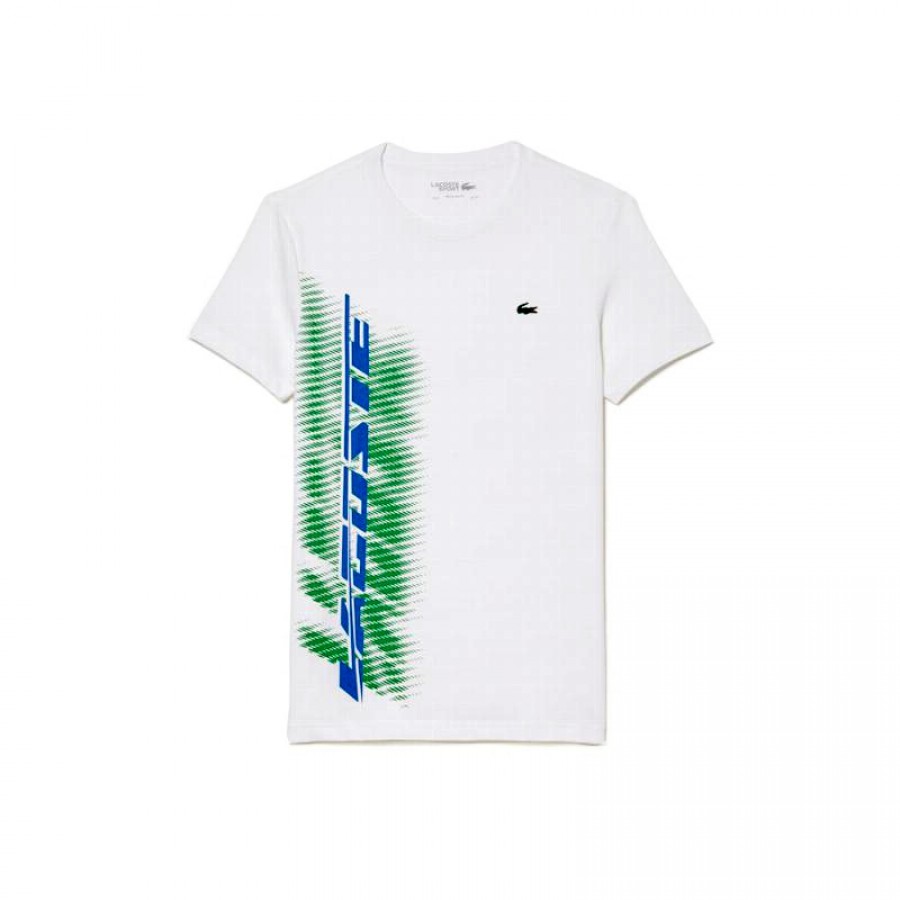 T-shirt Lacoste Sport Brand Contrast Blanc  Offre - Pas cher