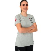 Camiseta Feminina Lok A1 Padel Bridger Cinza Mescla  Oferta + Barato