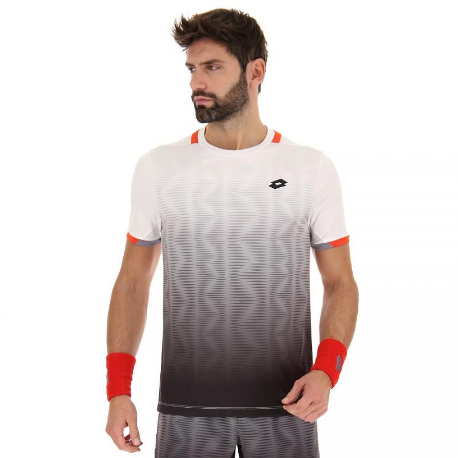 T-shirt Lotto Top IV Noir Blanc Brillant  Offre - Pas cher
