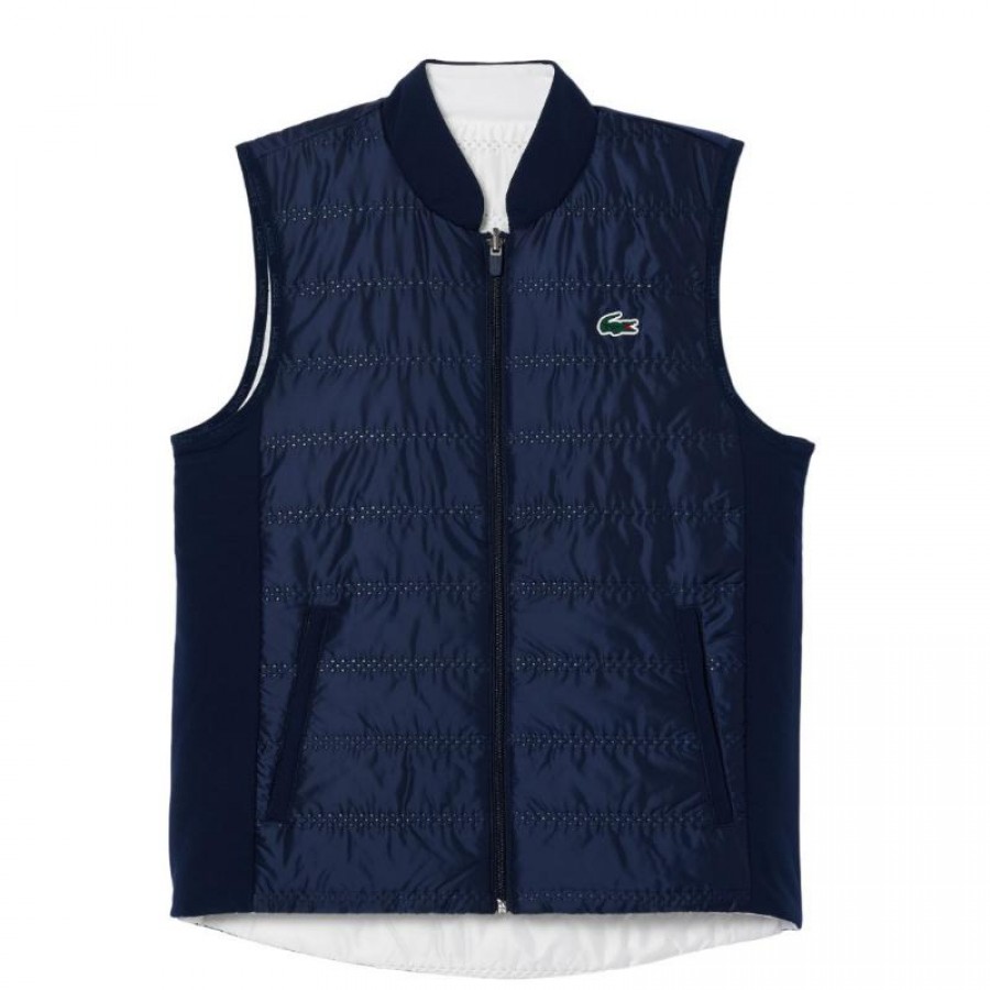 Chaleco Lacoste Slim Fit Azul Marino Blanco Mujer  Oferta + Barato