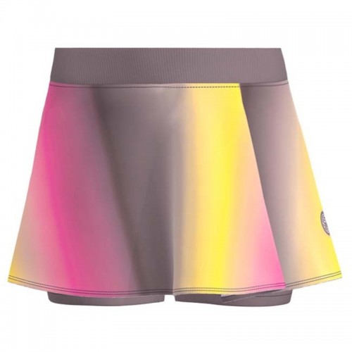 Falda Bidi Badu Spectrum Printed Wavy Marron Amarillo