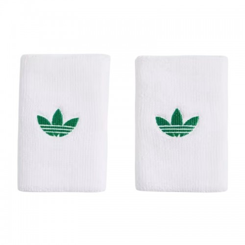 Muñequeras Adidas Originals Largas Blanco Verde 2 Unidades