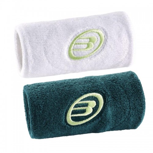 Muñequeras Bullpadel BPMU252 I Blanco Verde Oscuro