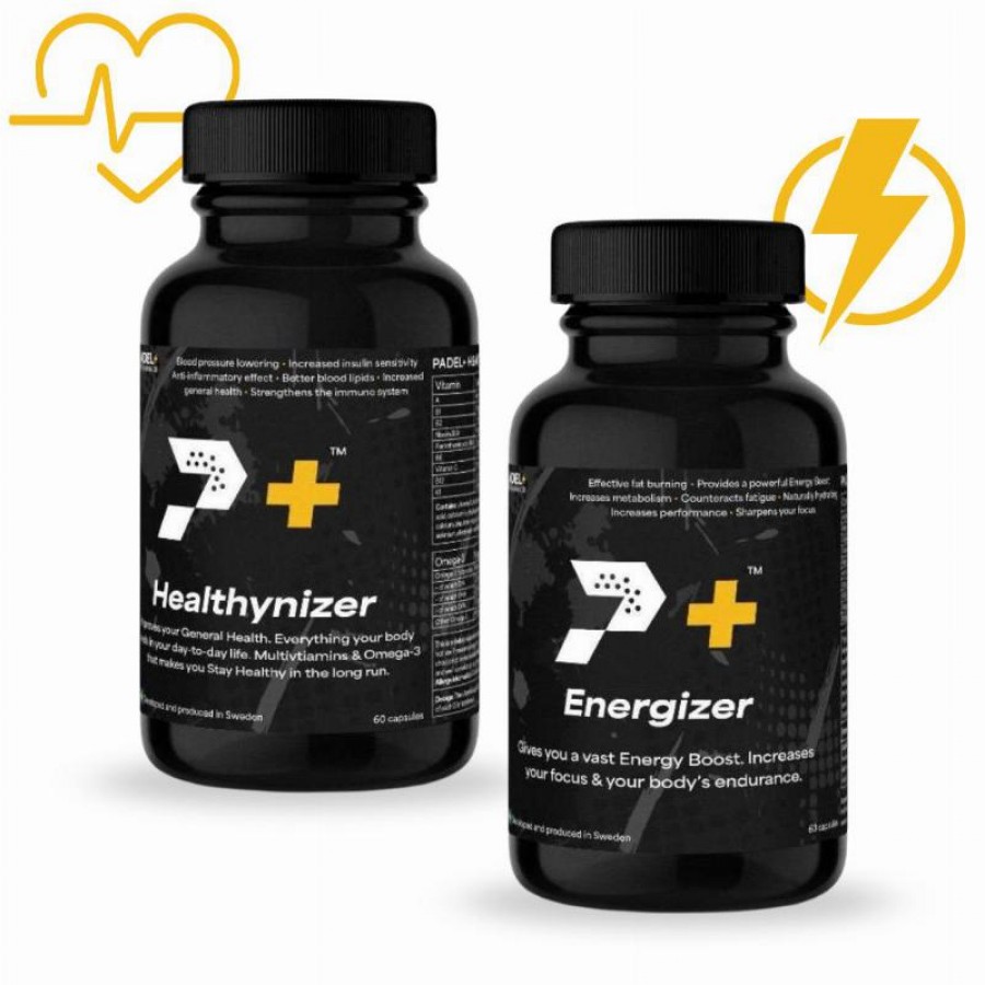 Pack Bote Padel Performance Energizer 60 Capsulas y Healthnizer 120 Capsulas  Oferta + Barato
