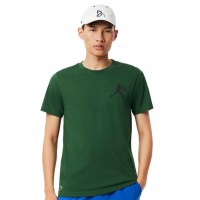 Pack Camiseta Lacoste Novak Djokovic Verde y Gorra Blanco