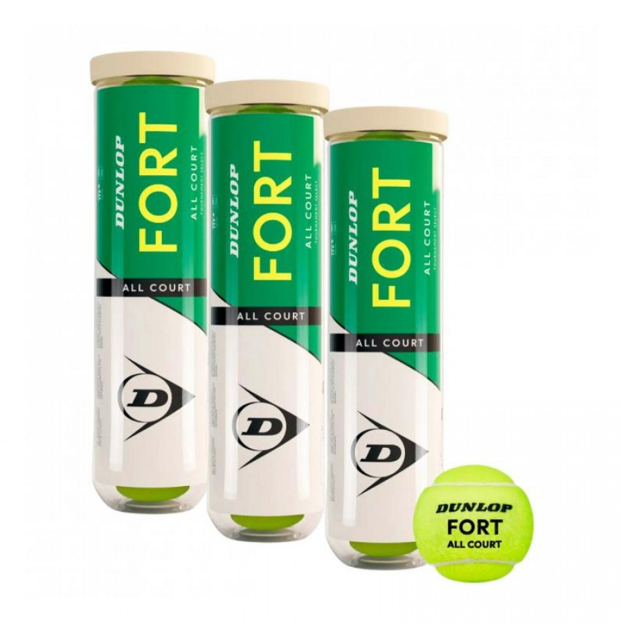 Pacchetto da 3 Botes de 4 Pelotas Dunlop Fort All Court Tenis  Offerta + Economico