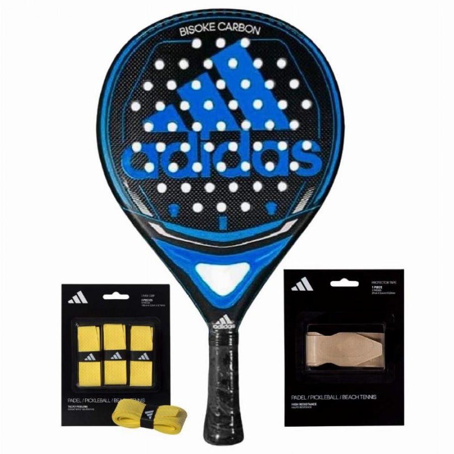 Adidas Bisoke Carbon Blue Racket Pack with Overgrips and Protector  Offer + Cheap