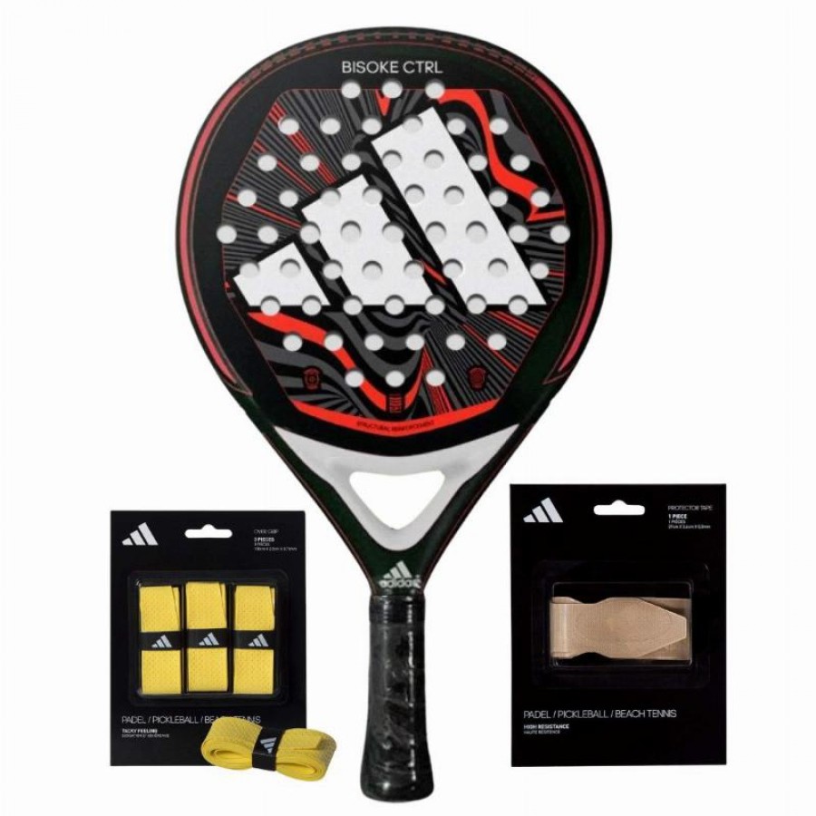 Adidas Bisoke Control 2024 Pacote de Raquete com Overgrips e Protetor  Oferta + Barato