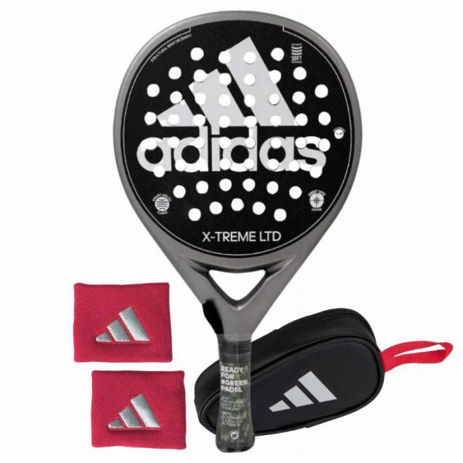 Pack Adidas X-Treme Silver White Racket with Coin Purse and Wrist Bags   Offer + Cheap