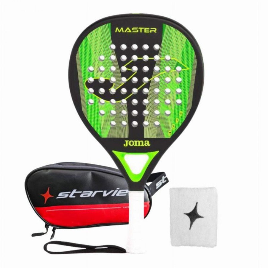 Joma Master Noir Vert Pelle Fluor Pack avec Trousse de Toilette et Bracelet  Offre - Pas cher