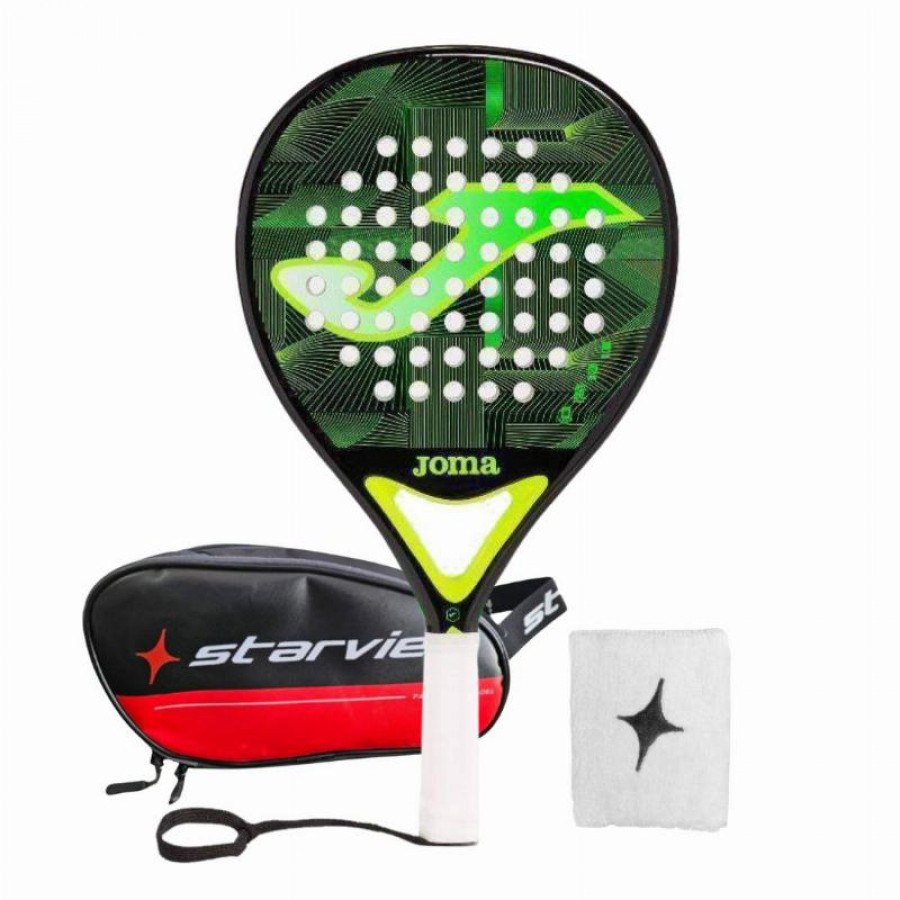 Pack Joma Pelle Ouverte Noir Vert Fluor avec Trousse de Toilette et Bracelet  Offre - Pas cher