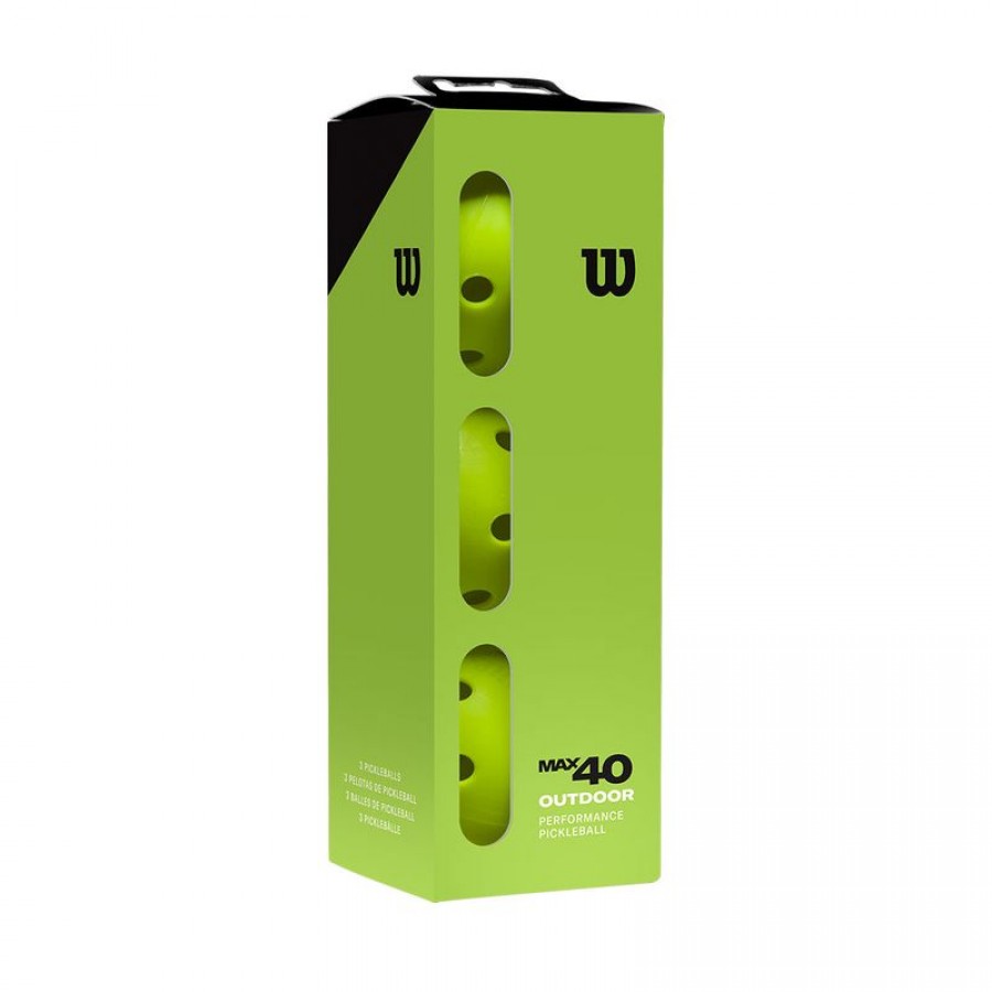 Pelota Pickleball Wilson Max 40 Outdoor 3 Unidades  Oferta + Barato