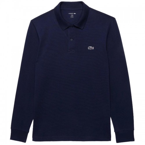 Polo Manga Larga Lacoste Regular Fit Algodon Azul Marino