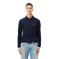 Polo Manga Larga Lacoste Regular Fit Algodon Azul Marino