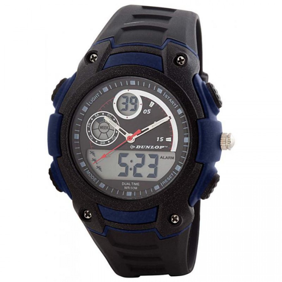 Relogio Dunlop Preto Azul  Oferta + Barato