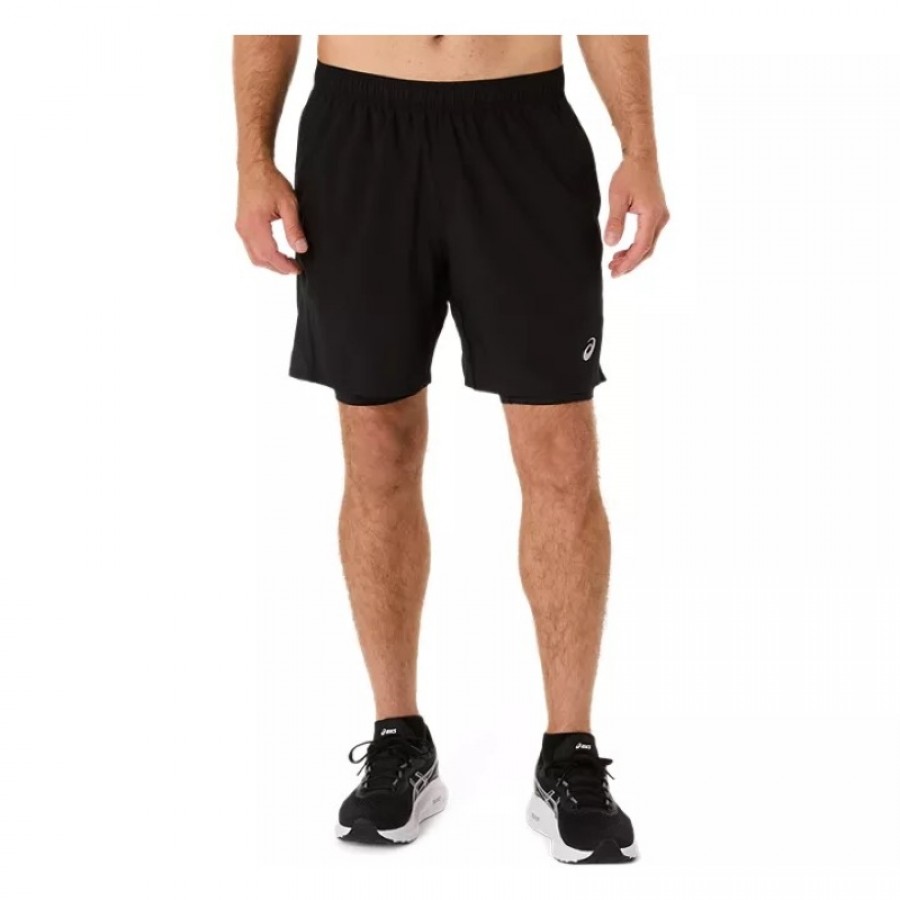 Short Asics Core 2N1 7IN Negro Performance  Oferta + Barato