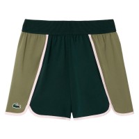 Short Lacoste Ultra Dry Verde Kaki Mujer  Oferta + Barato
