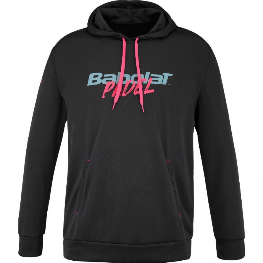 Sudadera Babolat Padel Hood Negro Rosa